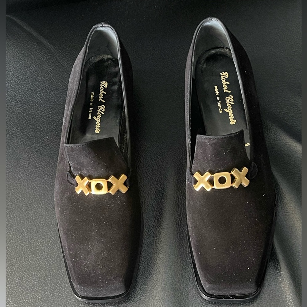 Robert Clergerie Black Suede Loafers